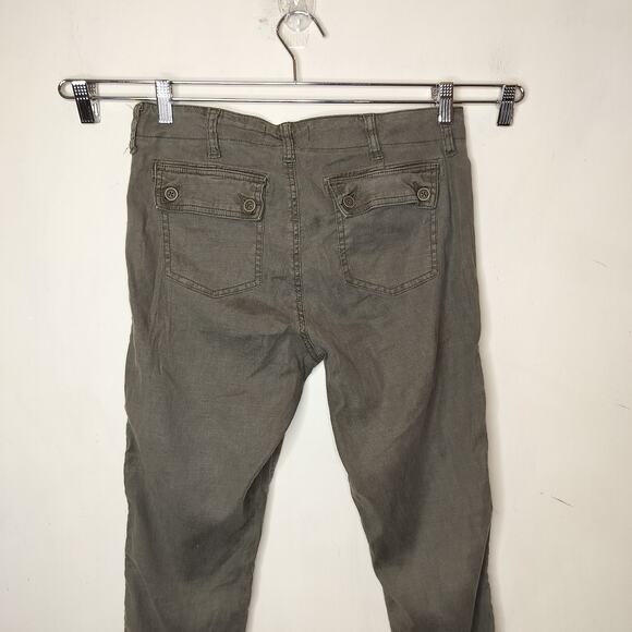 Level 99 Linen Blend Jogger Pants Green Tapered Ankle - Picture 8 of 10